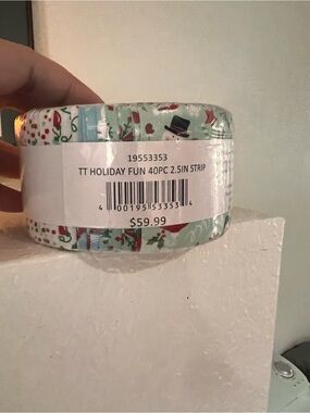 Holiday Fun Fabric Strip Roll - multi color Christmas Print